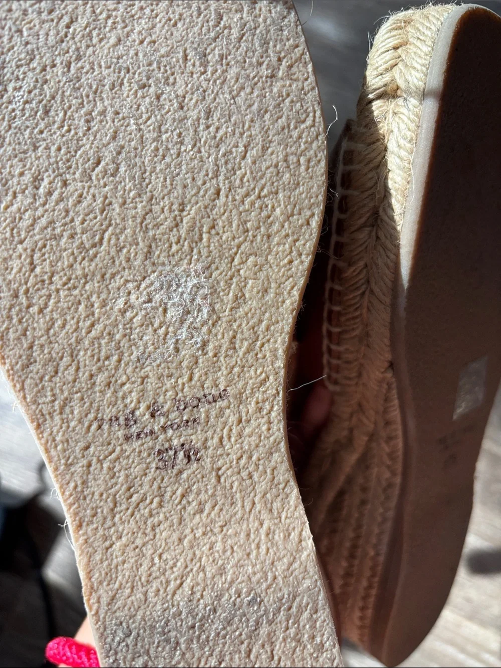 rag & bone Tan Calla Leather Espadrille Wedge Sandal 7.5/37.5 brown leather